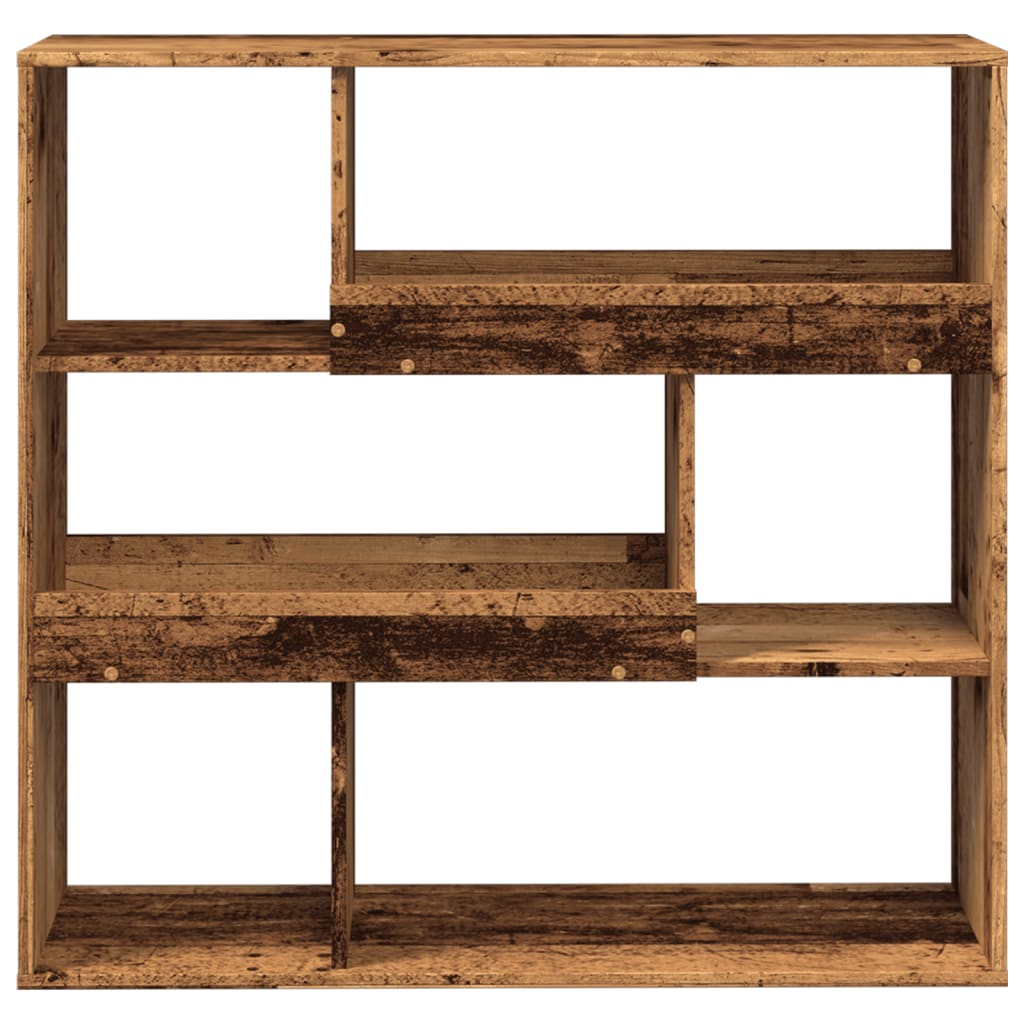 vidaXL Bücherregal/Raumteiler Altholz-Optik 100x33x94,5 cm