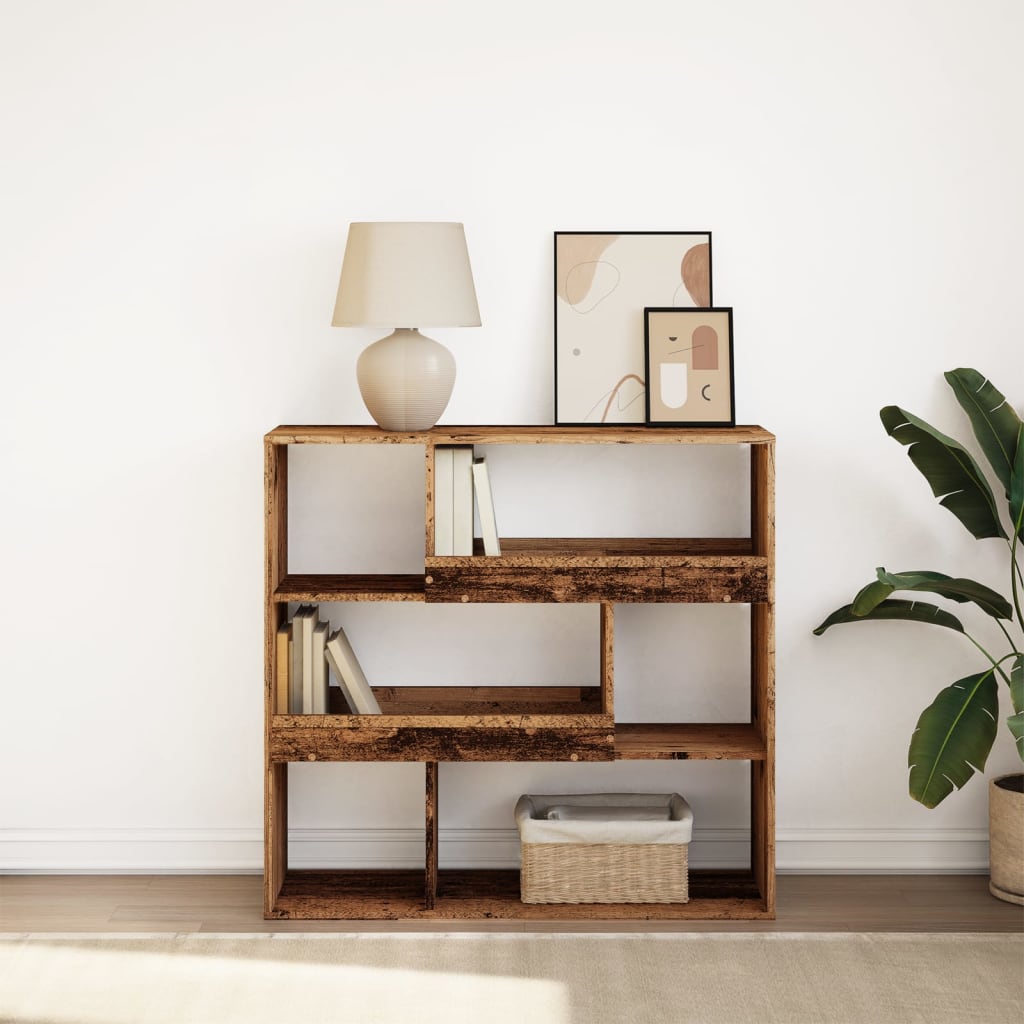 vidaXL Bücherregal/Raumteiler Altholz-Optik 100x33x94,5 cm