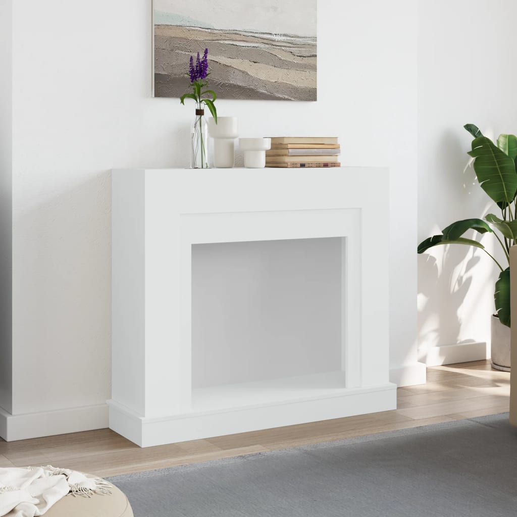 vidaXL Kaminumrandung Weiß 100x30x87,5 cm Holzwerkstoff