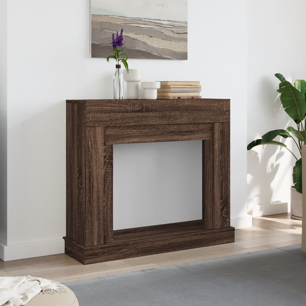 vidaXL Kaminumrandung Braun Eichen-Optik 100x30x87,5 cm Holzwerkstoff