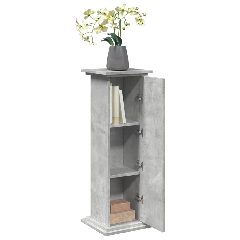 vidaXL Postament mit Stauraum Betongrau 31x30x90 cm Holzwerkstoff