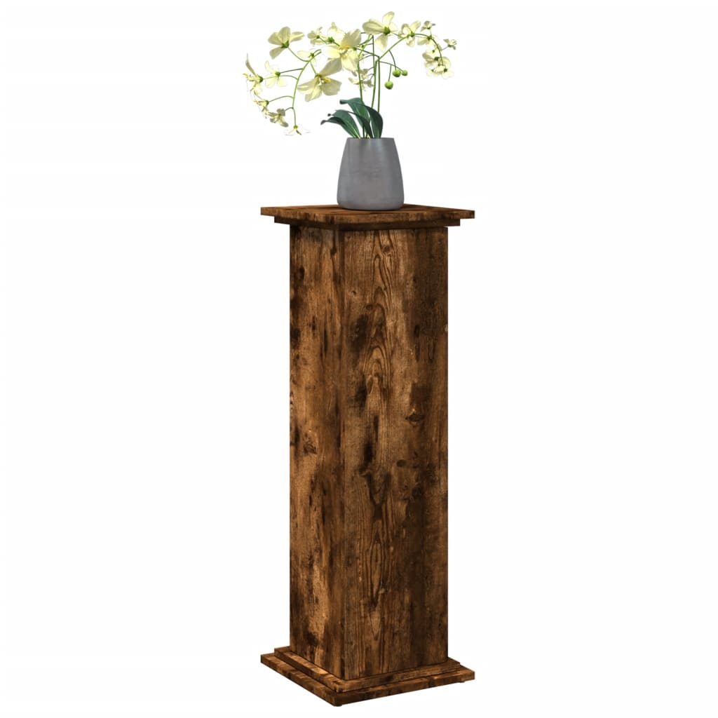 vidaXL Postament mit Stauraum Räuchereiche 31x30x90 cm Holzwerkstoff