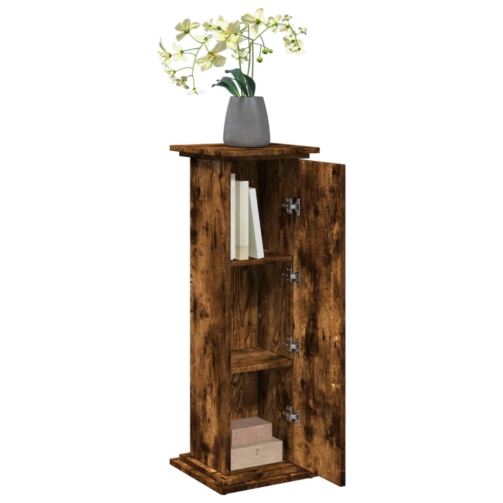 vidaXL Postament mit Stauraum Räuchereiche 31x30x90 cm Holzwerkstoff