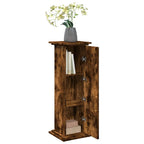 vidaXL Postament mit Stauraum Räuchereiche 31x30x90 cm Holzwerkstoff