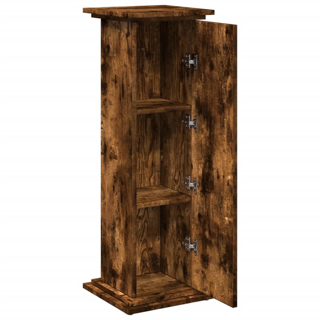 vidaXL Postament mit Stauraum Räuchereiche 31x30x90 cm Holzwerkstoff