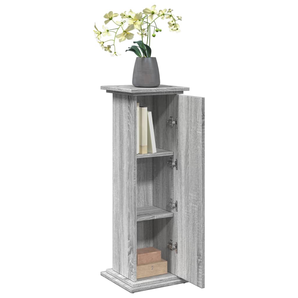 vidaXL Postament mit Stauraum Grau Sonoma 31x30x90 cm Holzwerkstoff
