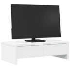vidaXL Monitorständer mit Schubladen Weiß 50x27x15 cm Holzwerkstoff