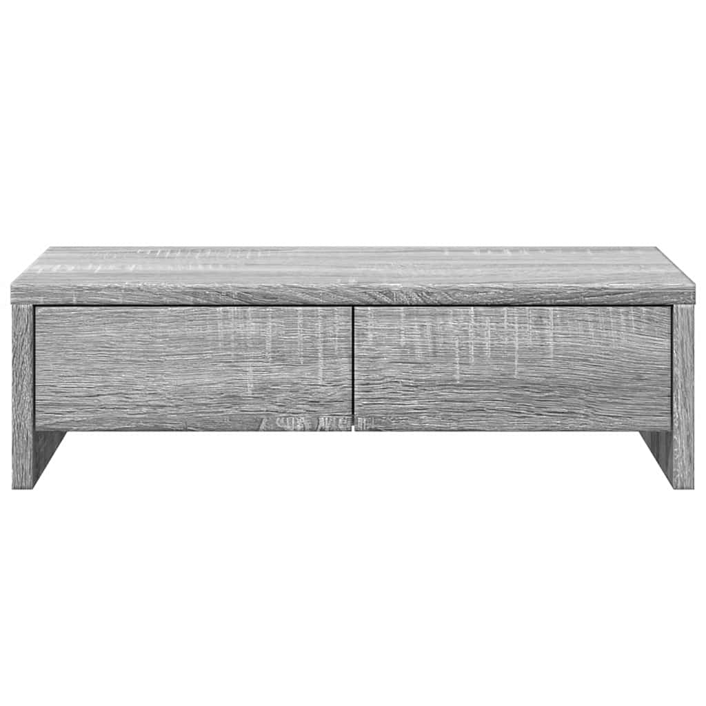 vidaXL Monitorständer mit Schubladen Grau Sonoma 50x27x15 cm