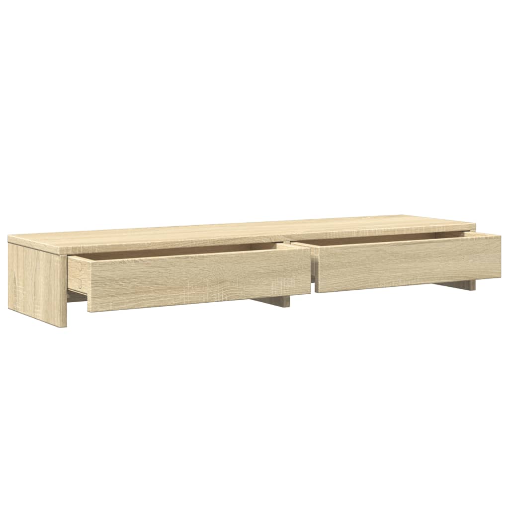 vidaXL Monitorständer mit Schubladen Sonoma-Eiche 100 x 27 x 15 cm Holzwerkstoff