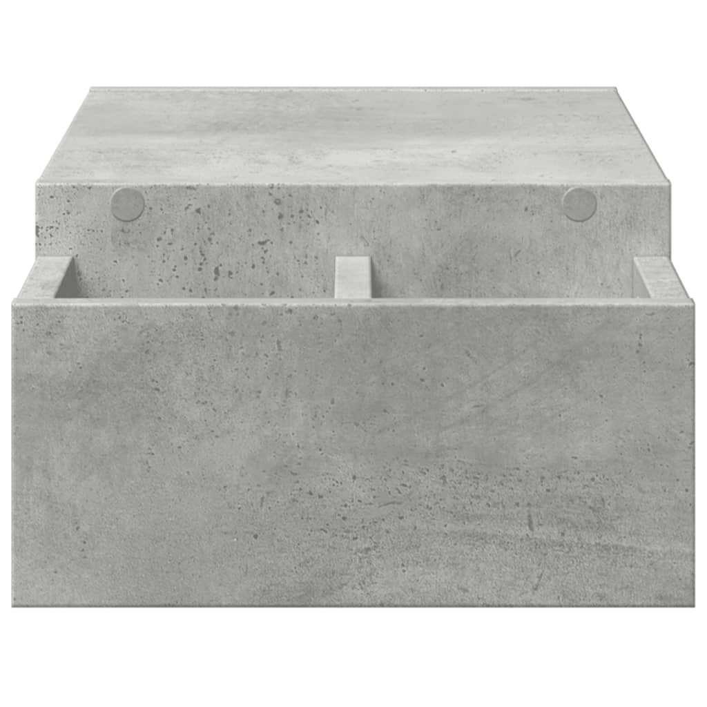 vidaXL Monitorständer mit Stauraum Betongrau 70x27x15 Holzwerkstoff