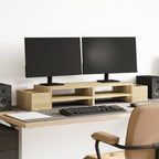 vidaXL Monitorständer mit Stauraum Sonoma-Eiche 100x27x15 cm