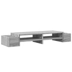 vidaXL Monitorständer mit Stauraum Grau Sonoma 100x27x15 cm