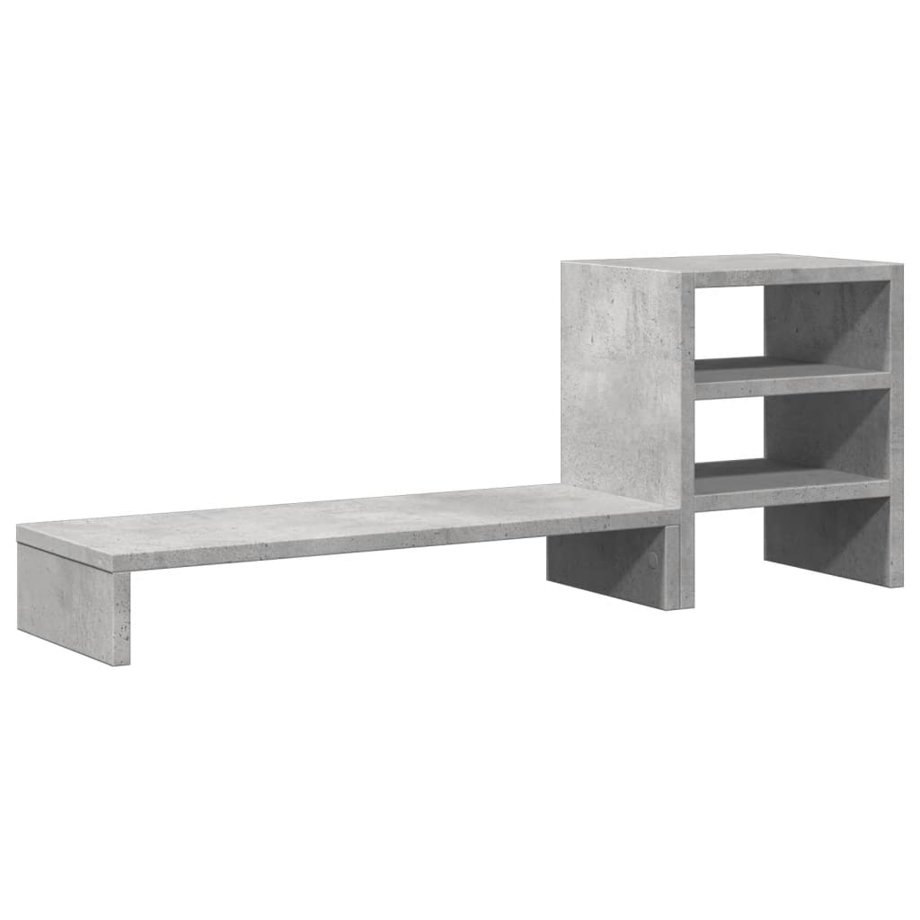vidaXL Monitorständer mit Schreibtisch-Organizer Betongrau