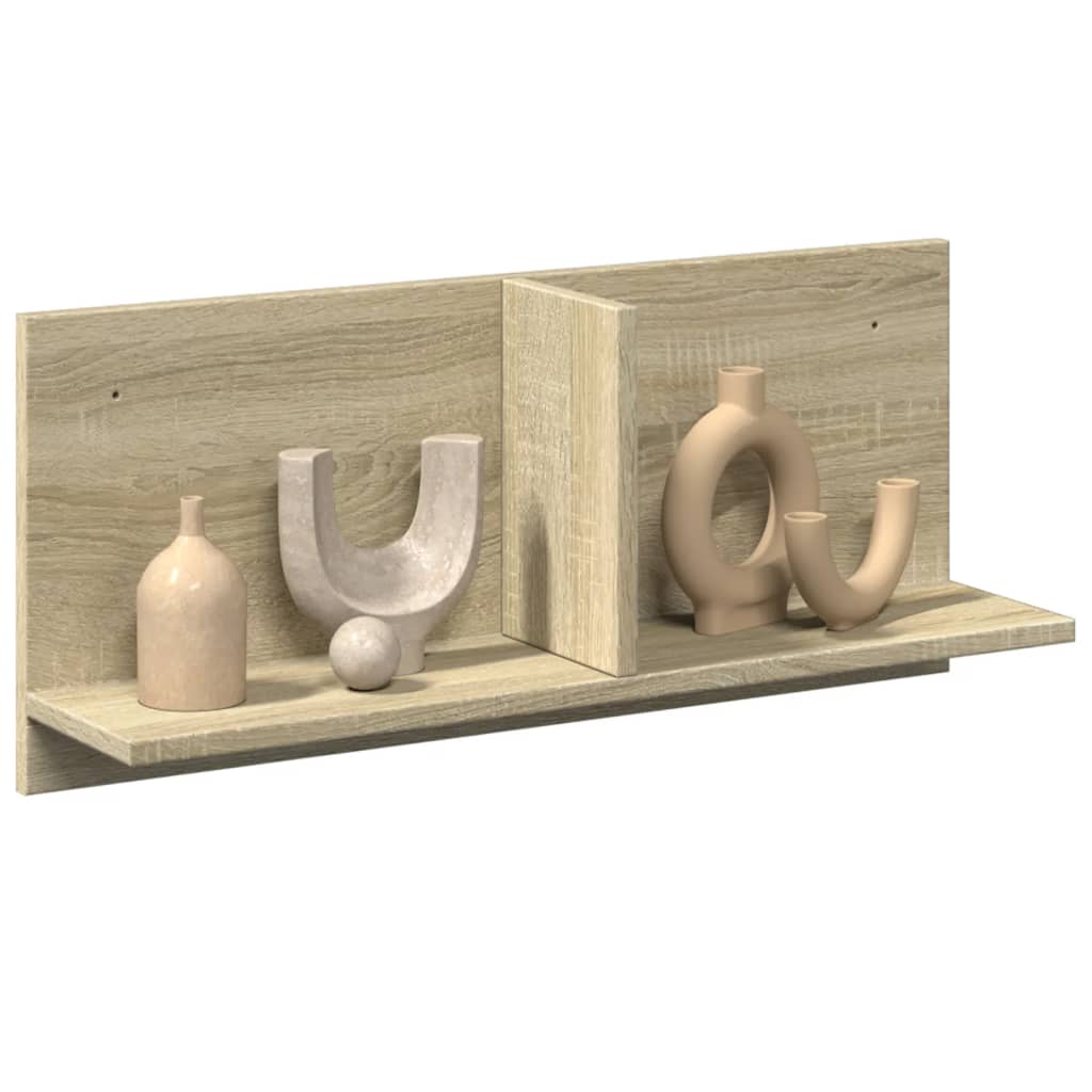 vidaXL Wandschrank Sonoma-Eiche 80x15x80 cm Holzwerkstoff
