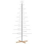 vidaXL Metall-Weihnachtsbaum zum Dekorieren Holzständer Schwarz 210 cm