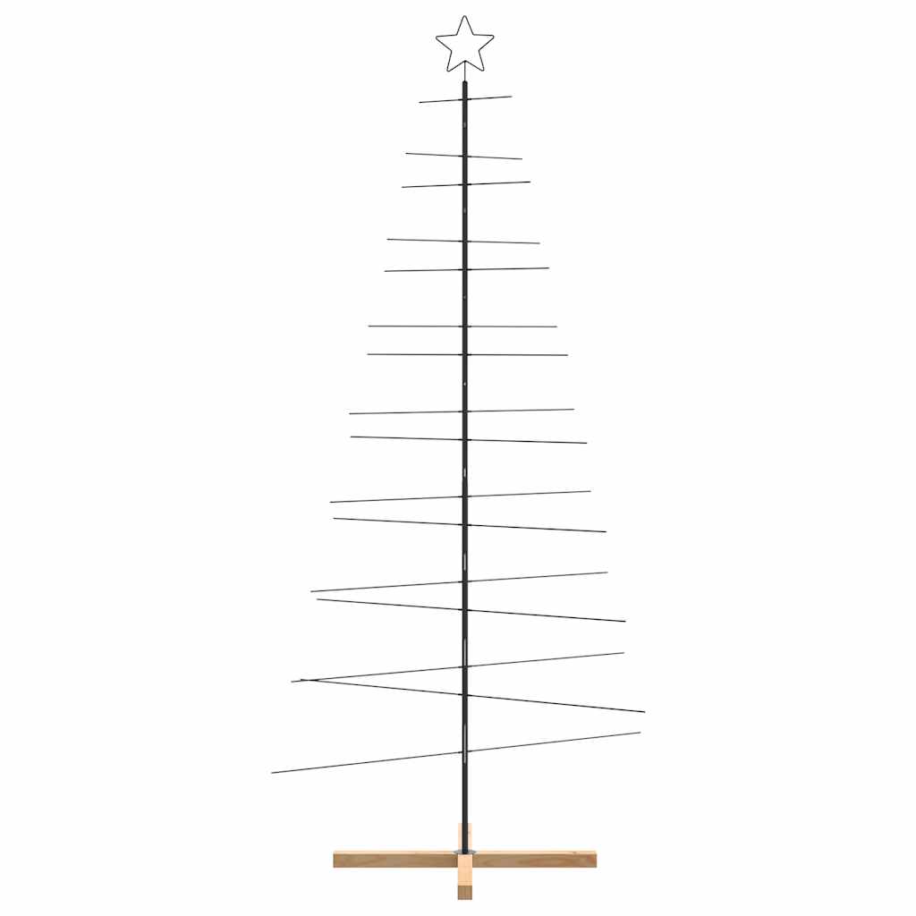 vidaXL Metall-Weihnachtsbaum zum Dekorieren Holzständer Schwarz 210 cm