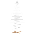 vidaXL Metall-Weihnachtsbaum zum Dekorieren Holzständer Schwarz 210 cm