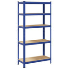vidaXL Lagerregal mit 5 Böden Blau Stahl & Holzwerkstoff