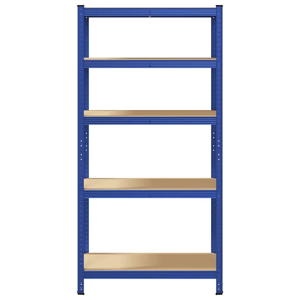 vidaXL Lagerregal mit 5 Böden Blau Stahl & Holzwerkstoff