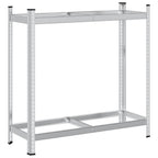 vidaXL Reifenregal mit 2 Böden Silbern 110x40x109 cm Stahl