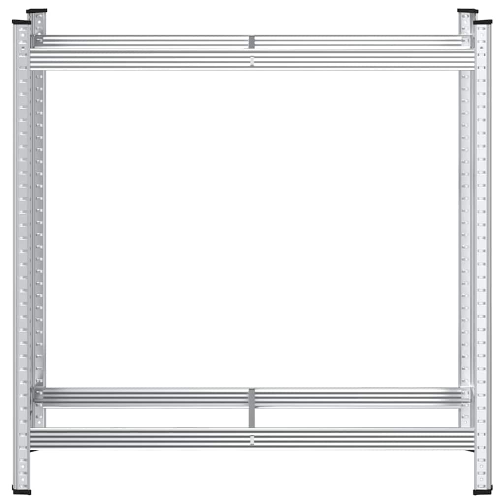 vidaXL Reifenregal mit 2 Böden Silbern 110x40x109 cm Stahl