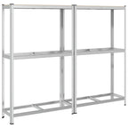 vidaXL Reifenregale 2 Böden 2 Stk. 110x40x180 cm Stahl & Holzwerkstoff