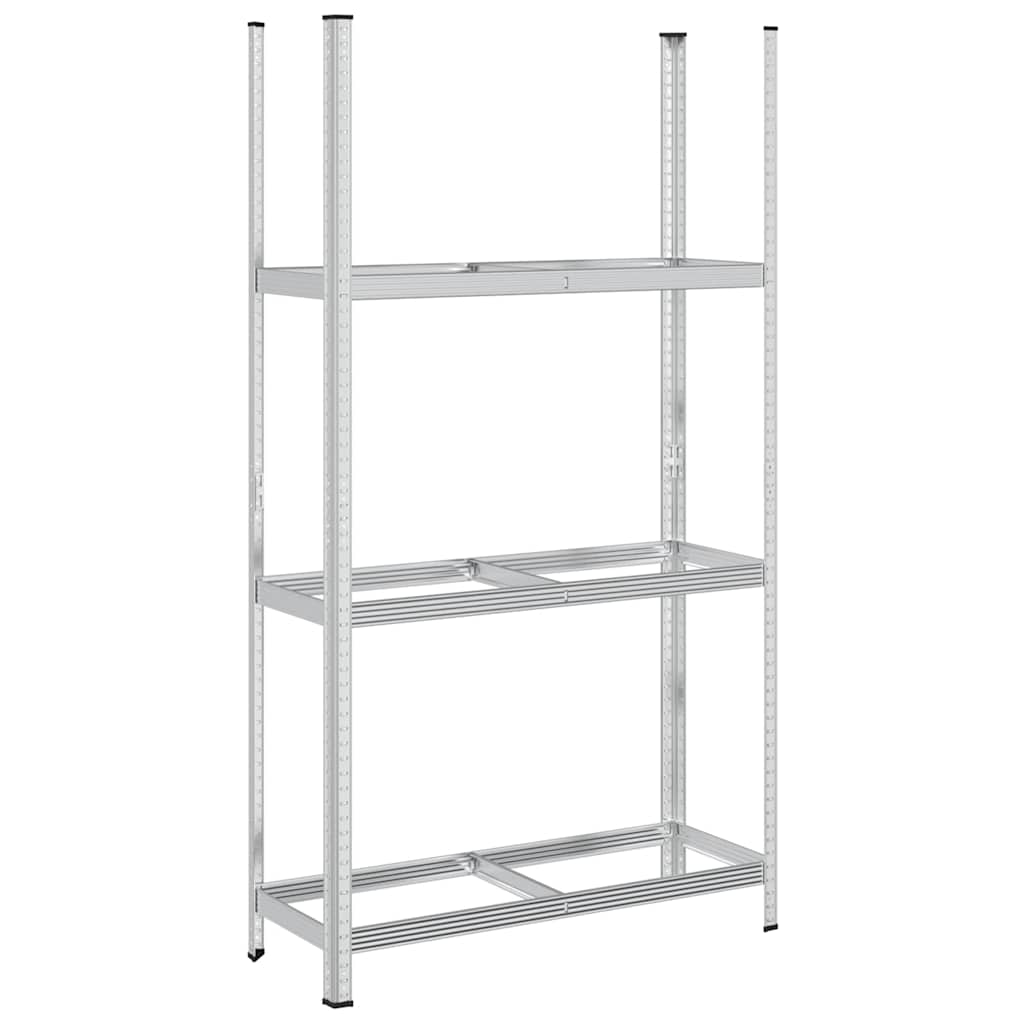 vidaXL Reifenregal mit 3 Böden Silbern 110x40x200 cm Stahl