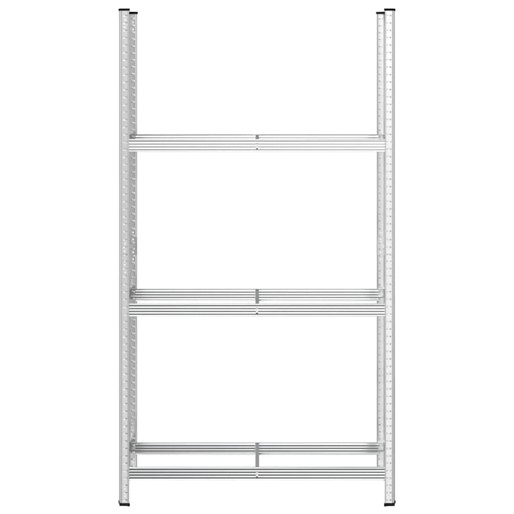 vidaXL Reifenregal mit 3 Böden Silbern 110x40x200 cm Stahl