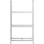 vidaXL Reifenregal mit 3 Böden Silbern 110x40x200 cm Stahl