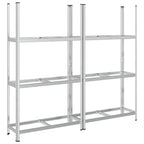 vidaXL Reifenregale mit 3 Böden 2 Stk. Silbern 110x40x200 cm Stahl