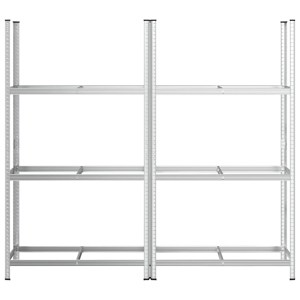 vidaXL Reifenregale mit 3 Böden 2 Stk. Silbern 110x40x200 cm Stahl