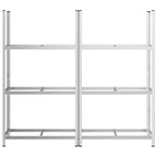 vidaXL Reifenregale mit 3 Böden 2 Stk. Silbern 110x40x200 cm Stahl