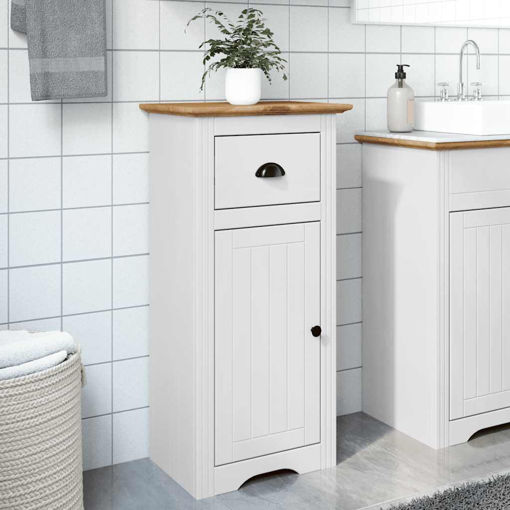 vidaXL Badschrank BODO Weiß und Braun 44x30x90 cm