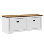 vidaXL Flurbank BODO Weiß und Braun 114x40x45 cm