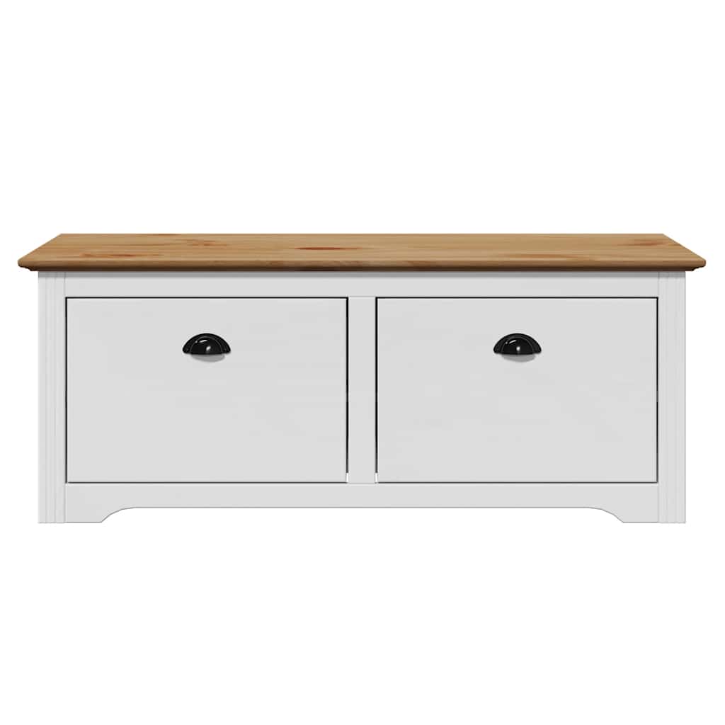 vidaXL Flurbank BODO Weiß und Braun 114x40x45 cm