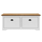 vidaXL Flurbank BODO Weiß und Braun 114x40x45 cm
