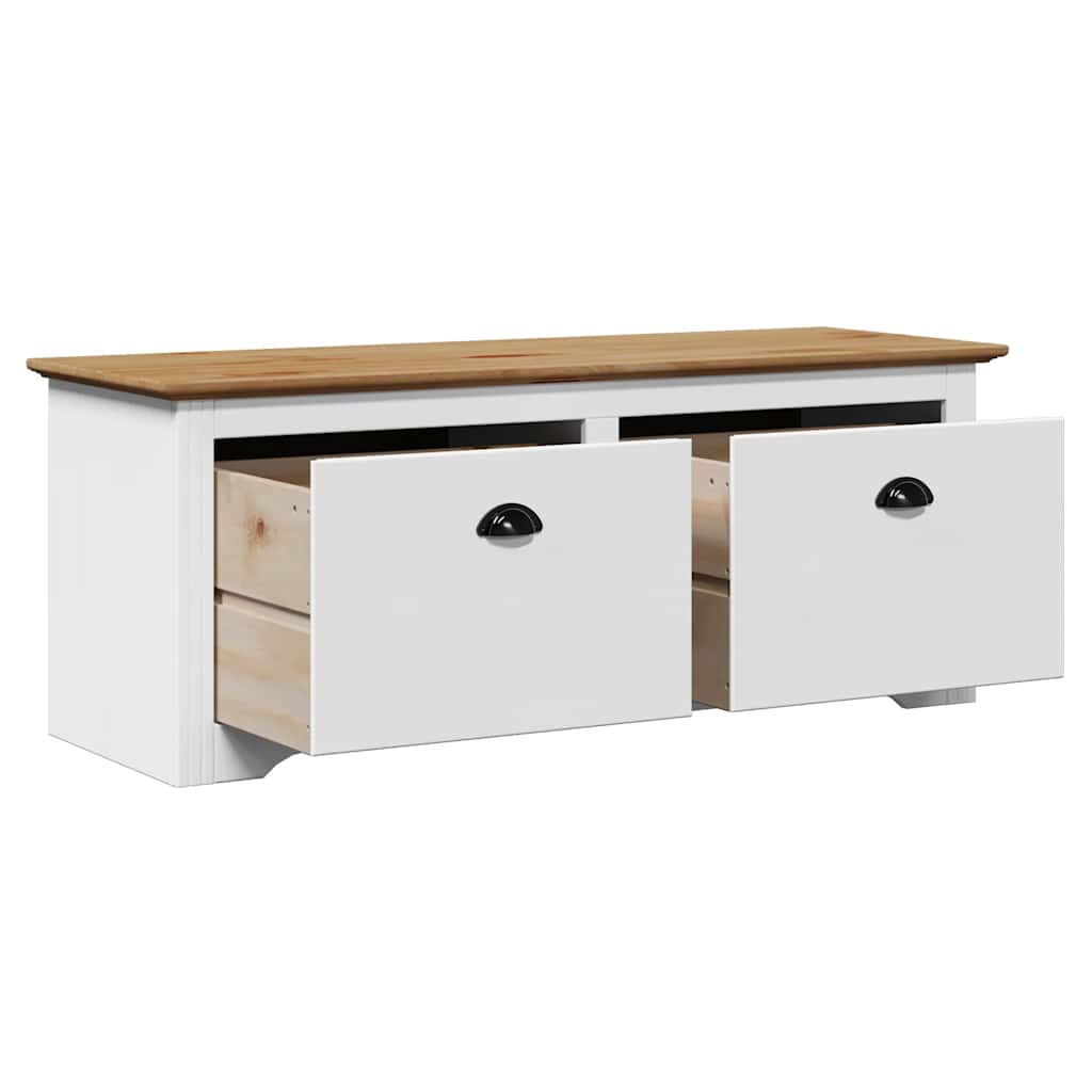 vidaXL Flurbank BODO Weiß und Braun 114x40x45 cm