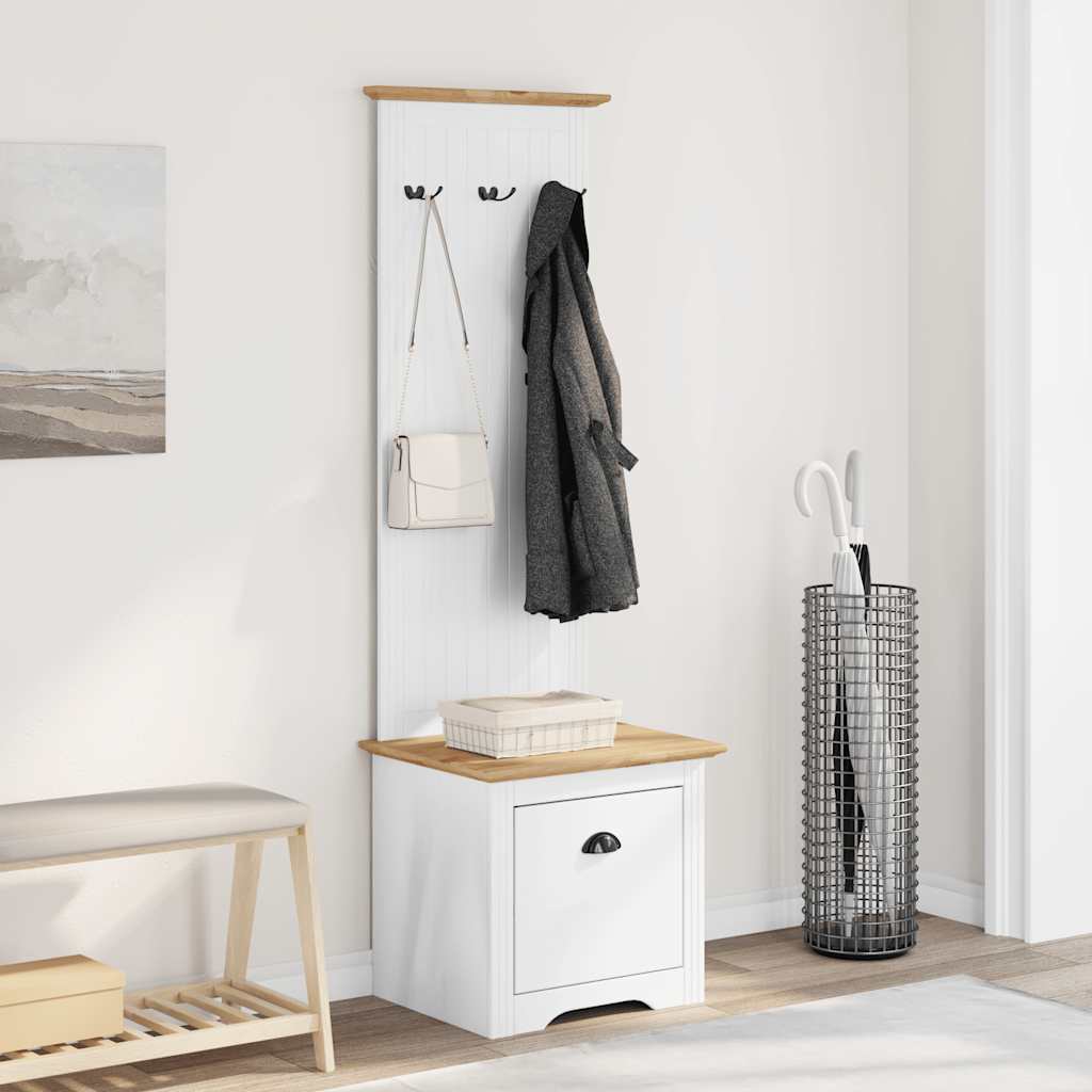 vidaXL Flurschrank mit Haken BODO Weiß und Braun 50x40x157 cm