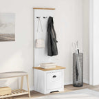 vidaXL Flurschrank mit Haken BODO Weiß und Braun 50x40x157 cm