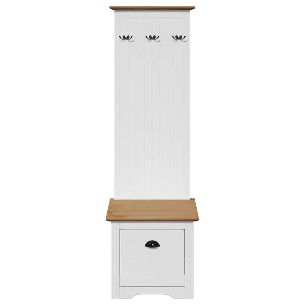 vidaXL Flurschrank mit Haken BODO Weiß und Braun 50x40x157 cm