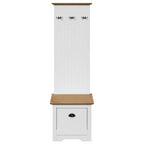 vidaXL Flurschrank mit Haken BODO Weiß und Braun 50x40x157 cm