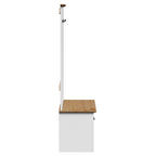 vidaXL Flurschrank mit Haken BODO Weiß und Braun 50x40x157 cm
