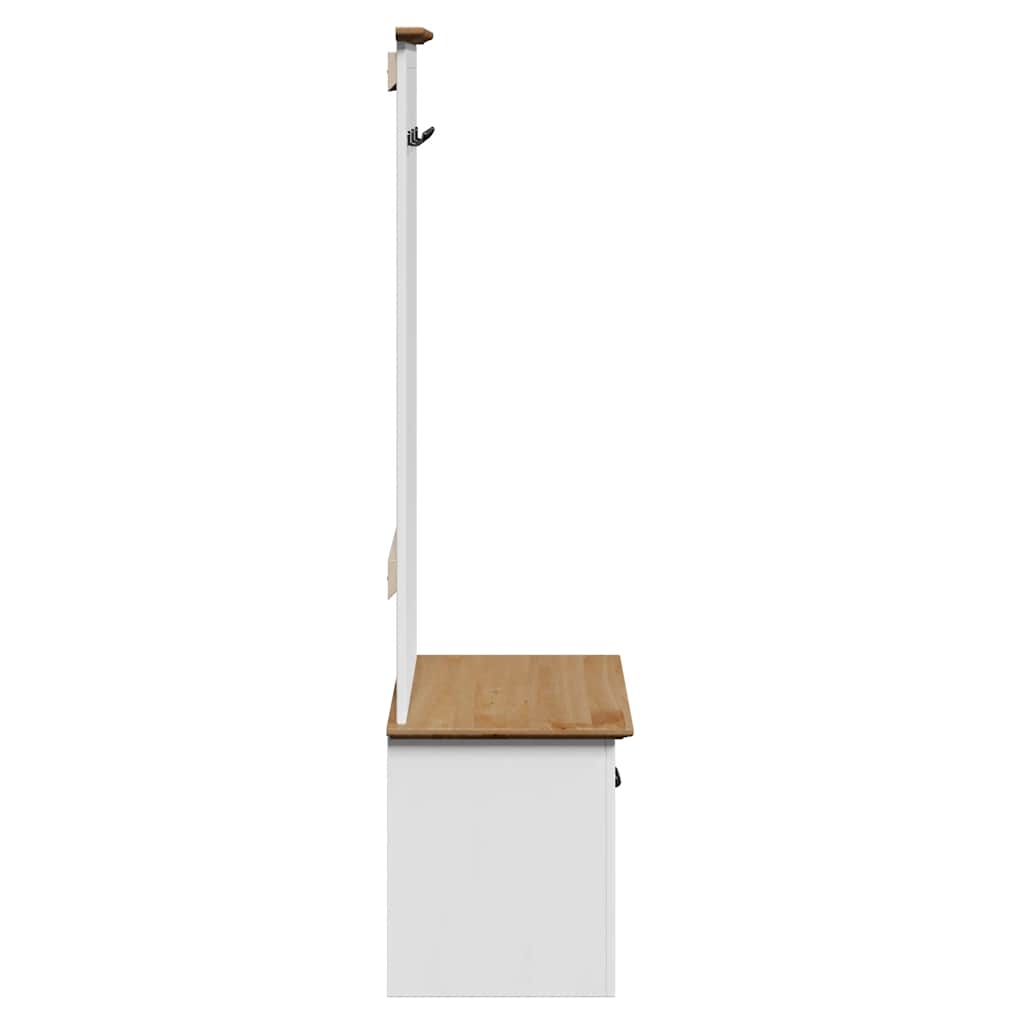 vidaXL Flurschrank mit Haken BODO Weiß und Braun 50x40x157 cm