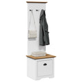 vidaXL Flurschrank mit Haken BODO Weiß und Braun 50x40x157 cm
