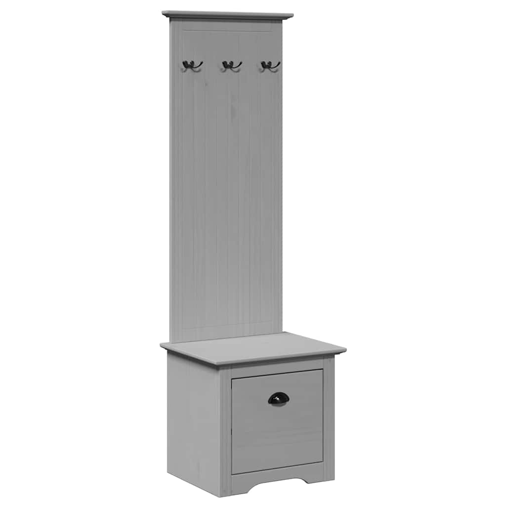 vidaXL Flurschrank mit Haken BODO Grau 50x40x157 cm