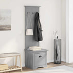 vidaXL Flurschrank mit Haken BODO Grau 50x40x157 cm
