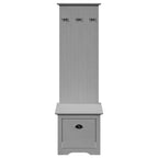 vidaXL Flurschrank mit Haken BODO Grau 50x40x157 cm