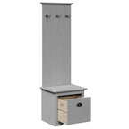 vidaXL Flurschrank mit Haken BODO Grau 50x40x157 cm