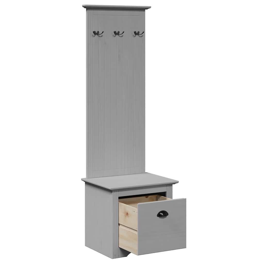 vidaXL Flurschrank mit Haken BODO Grau 50x40x157 cm