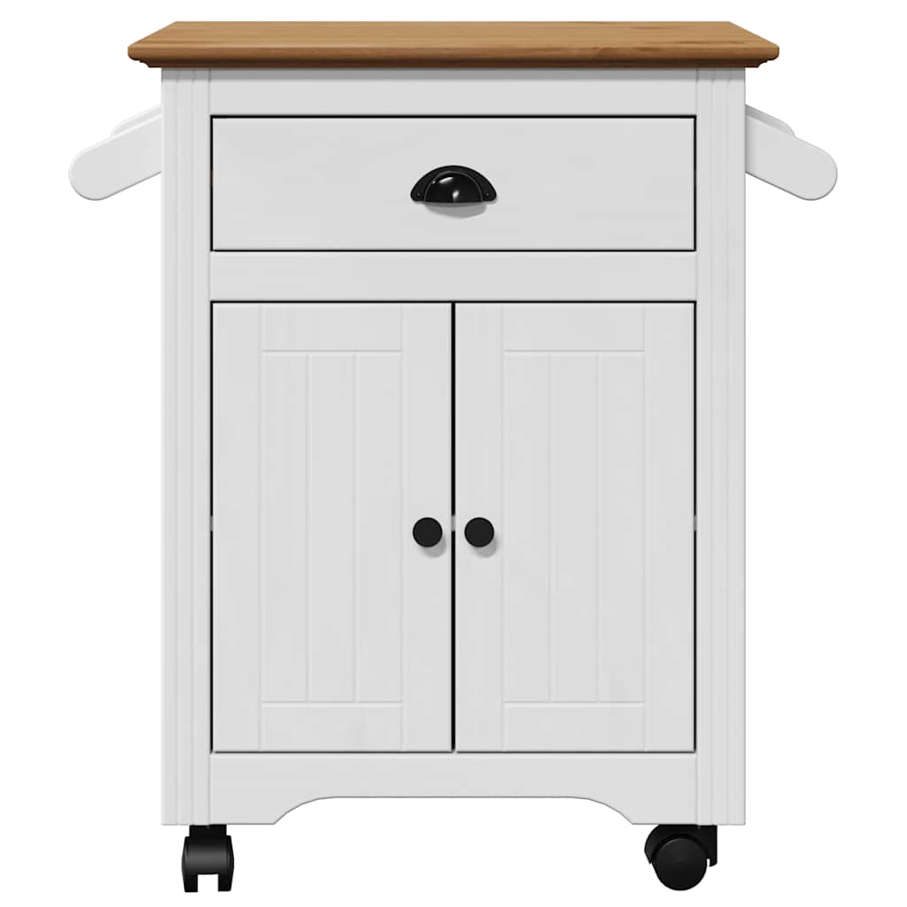 vidaXL Küchenwagen BODO Weiß und Braun 72x45x80 cm